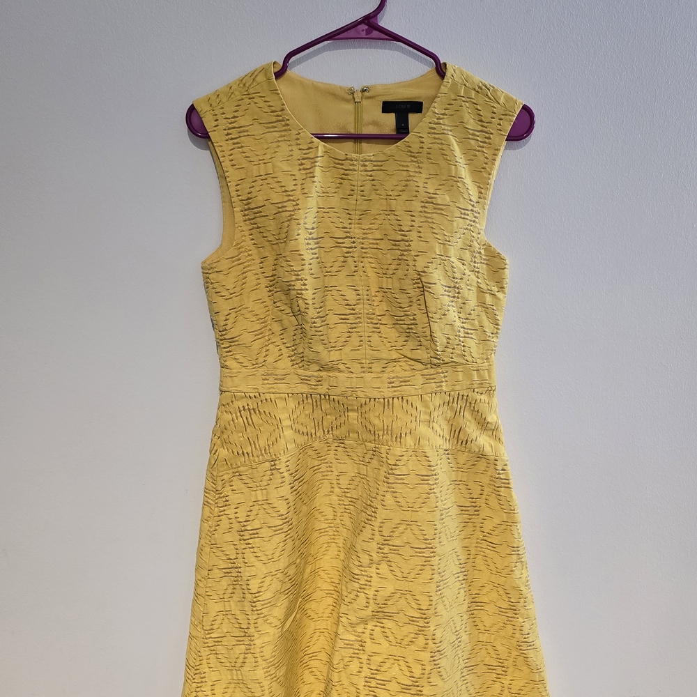 J. Crew Yellow Textured Midi Dress